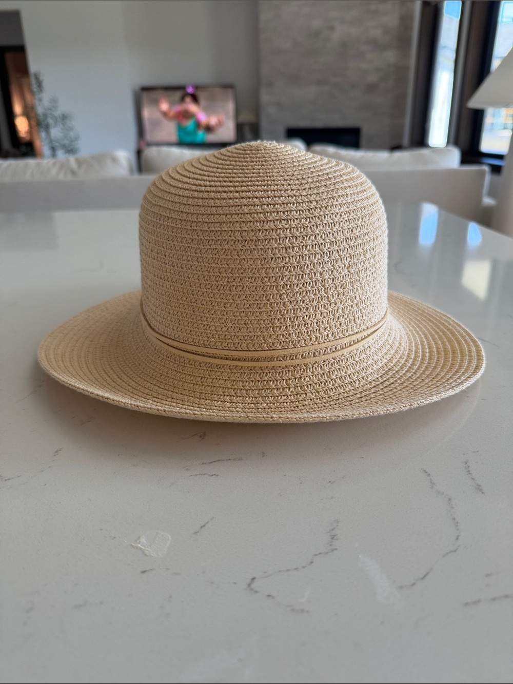 Woven Straw Sun Hat in Natural Beige